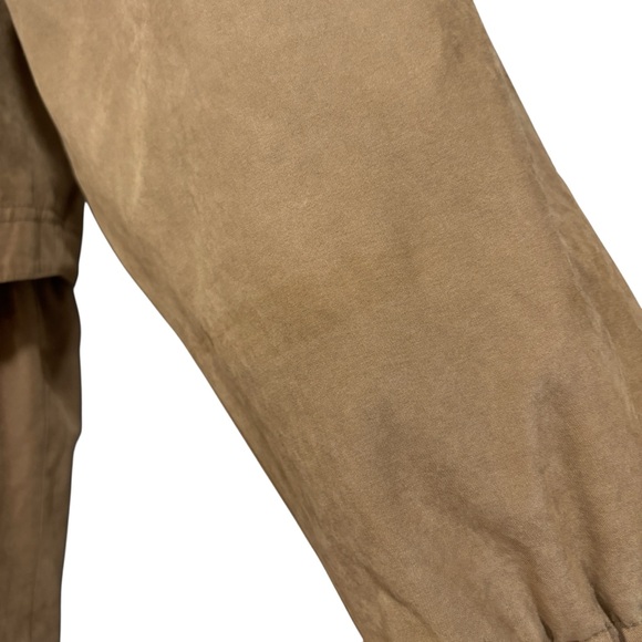 Bernardo Faux Suede Fall Winter Coat Size Small Raccoon Fur Trim Hood Womens - Picture 7 of 16